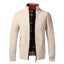 Cream Slim Fit Knitted Sweater Coat