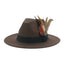 Brown Hats Men Felt Hat Feather Luxury Fashion