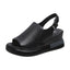 Black Thick-soled Wedge Sandal