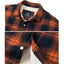 Orange Fleece Plaid Flannel Shirt Jacket