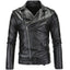 Black Leisure Fashion Men Leather Coat