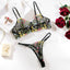 Women's Floral Embroidery Bra Underwear Set
