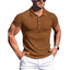 Khaki Elasticity Short Sleeve Polo Shirts