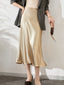 High-Waisted Silk Satin Skirt