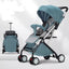 Blue Walking Baby Stroller Folding High Landscape Umbrella