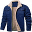 Blue Thicken Wool Bomber Jacket
