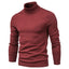 Maroon Turtleneck Casual Sweater Men