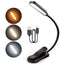 USB Rechargeable Reading Light 3-Level Warm Cool White Daylight Portable Easy Clip Night Reading Lamp