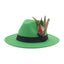 Green Hats Men Felt Hat Feather Luxury Fashion