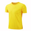  Yellow Men's Casual Slim Fit Basic Plain T-shirt