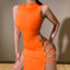 Orange Women Sleeveless Bandage Dress - Beronia