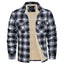 Black  Fleece Plaid Flannel Shirt Jacket