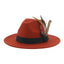 Orange Hats Men Felt Hat Feather Luxury Fashion