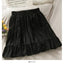 Black Pleated Line Mini Skirts