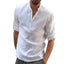 Men's Stand-Up Collar Linen Shirt