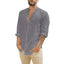  Gray Linen Hot Sale Men's Long-Sleeved Shirts