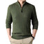Green Mock Neck Polo Sweater