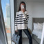 Women's Casual Oversized Striped Pullovers