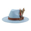 Blue Hats Men Felt Hat Feather Luxury Fashion