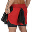 Red  Double-deck Bottom Shorts