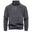 Dark Gray Warm Fleece Tops Men Sweatshirts Casua