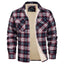Red  Fleece Plaid Flannel Shirt Jacket