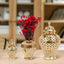 Gold Ceramic Vase Ginger Jar with Lid Hollow 